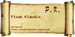 Pisak Klaudia névjegykártya